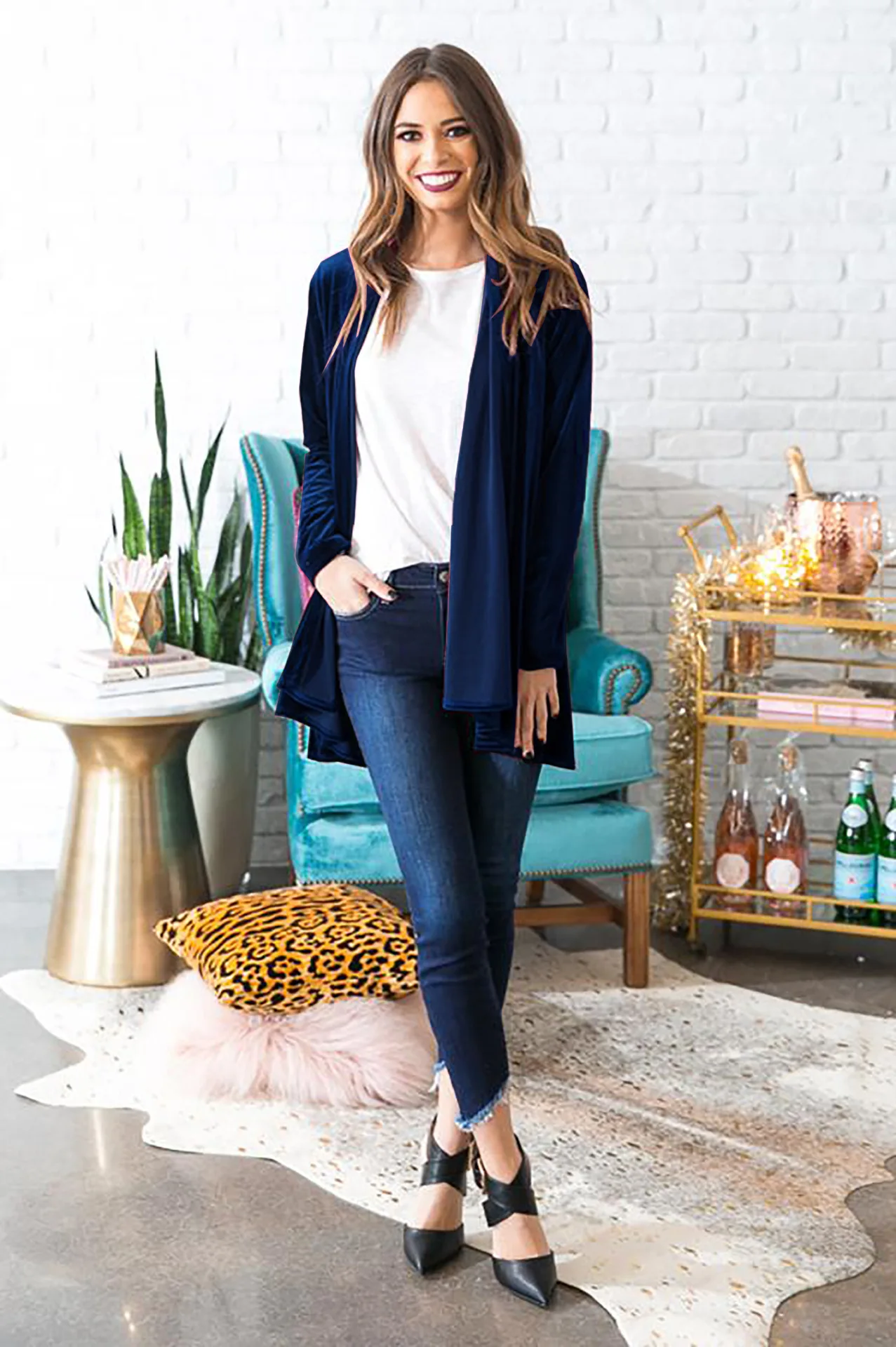 New Style Separate Station Hot Selling Velvet Spring And Autumn Long-sleeved Cardigan Women’s Coat 2468