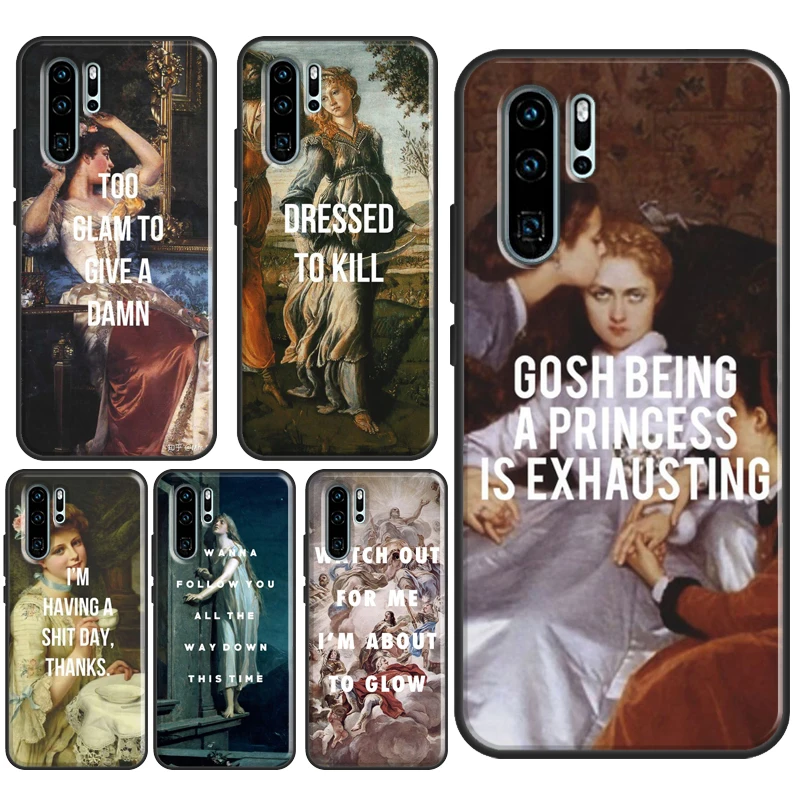 Ренессанс цитаты Spoof Art Case для Huawei P Smart 2019 Z P20 P40 P30 Pro Mate 20 Lite Nova 5T Honor 9X 8X 10i | Мобильные