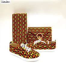 Африканский голландский парафин Анкара fabirc хлопок 6 ярдов материал с женская сумка и кроссовки 36-43 популярные комплекты 911-4