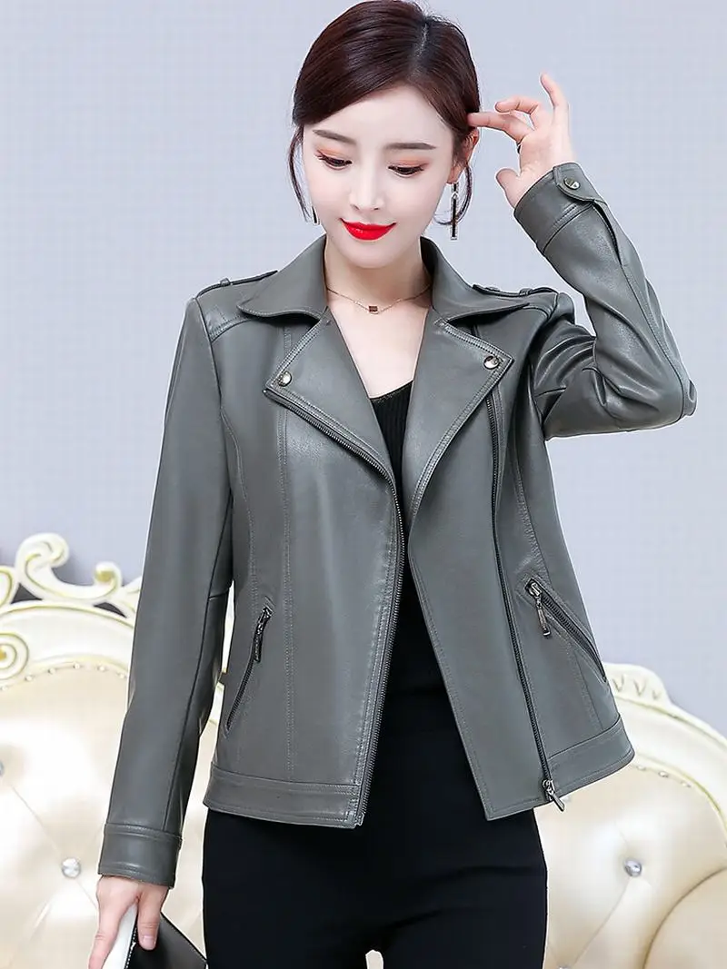 2020 Genuine Motocycl Leather Jacket Women Real