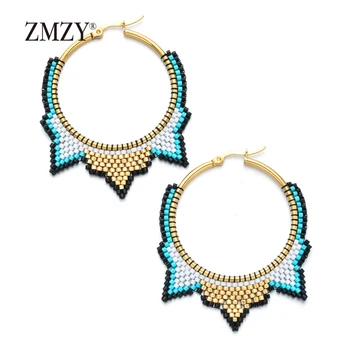 

ZMZY Handmade MIYUKI Beads Earrings For Women Bohemian Drop Earrings Boho Jewelry Pendientes Mujer Stainless Steel Earing