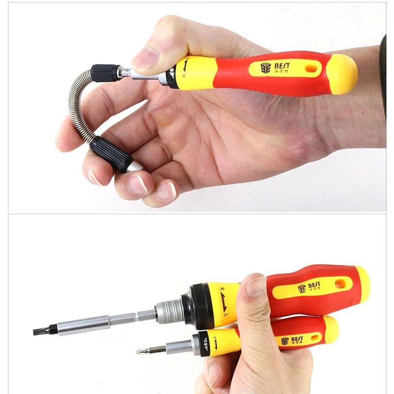 BEST 62Pcs Bits Precision Hand Tool Security Ratchet Screwdriver Set