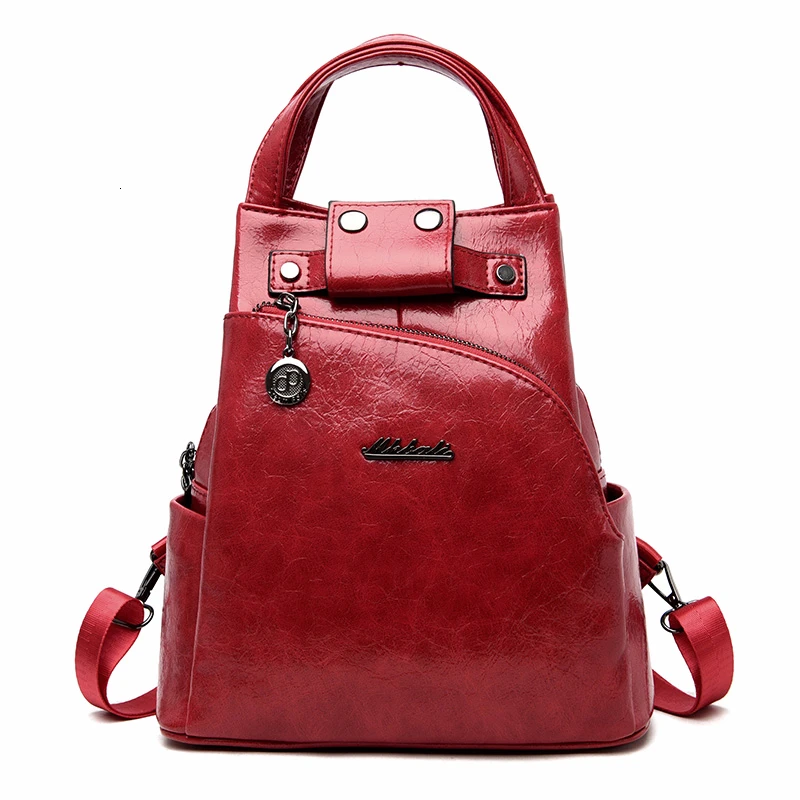 

2019 Women Leather Backpacks High Quality Sac A Dos Mochilas Rucksacks For Girls Anti-theft Backpack Female Travel Shoulder Bag