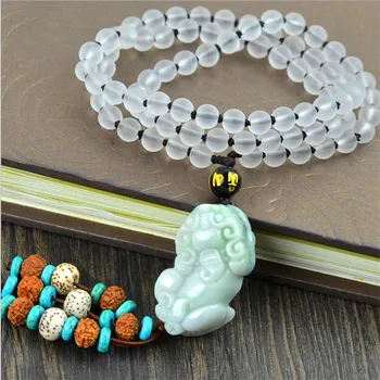 

The pendant necklace natural jade aA goods money- pendant crystal turquoise sweater chain hanging