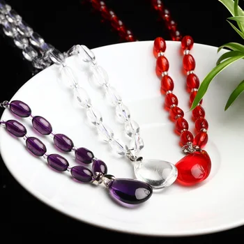 

1PC crystal glass white red purple fashion pendant birthday holiday gift couple decoration DIY gift pendant jewelry female