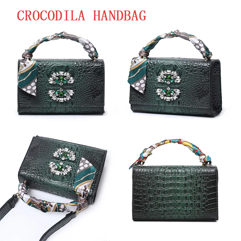

Новый дизайн, сумка через плечо с алмазным крокодиловым узором для женщин, женская модная сумка-тоут