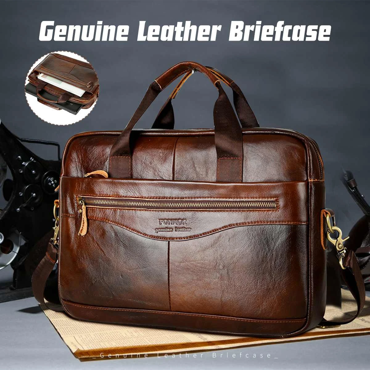 Business handbag Leather Briefcase Men/'s Shoulder Bag Tote Crossbody Satchel Bag