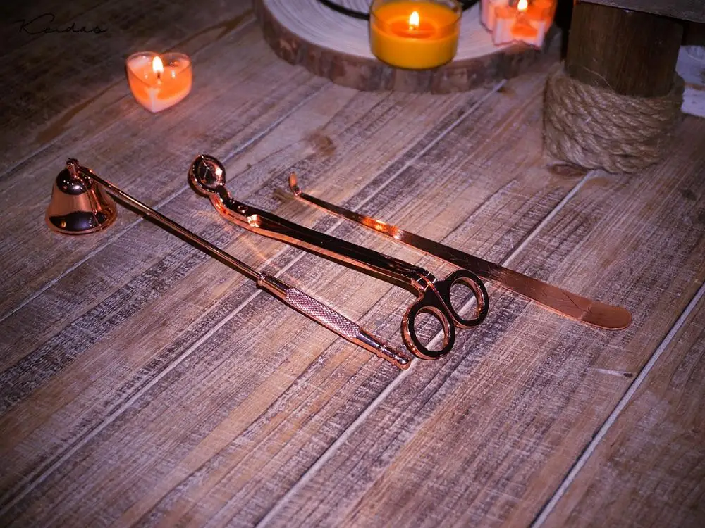 Candle Tools Wick Snuffer/ Trimmer/Dipper Candle Scissors Three-Pieces(5 COLORS