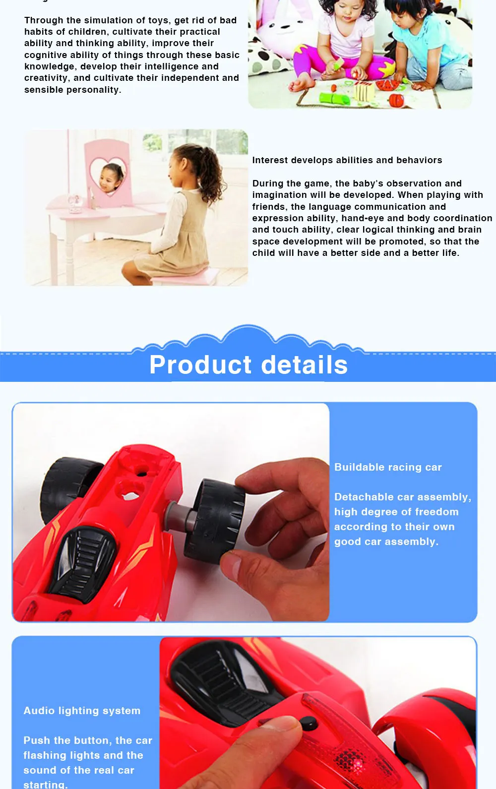 DIY сборный Гоночный Автомобиль Блоки Набор игрушек для детей W электрическая игрушка дрель с огнями и звуками детские развивающие блоки игрушки
