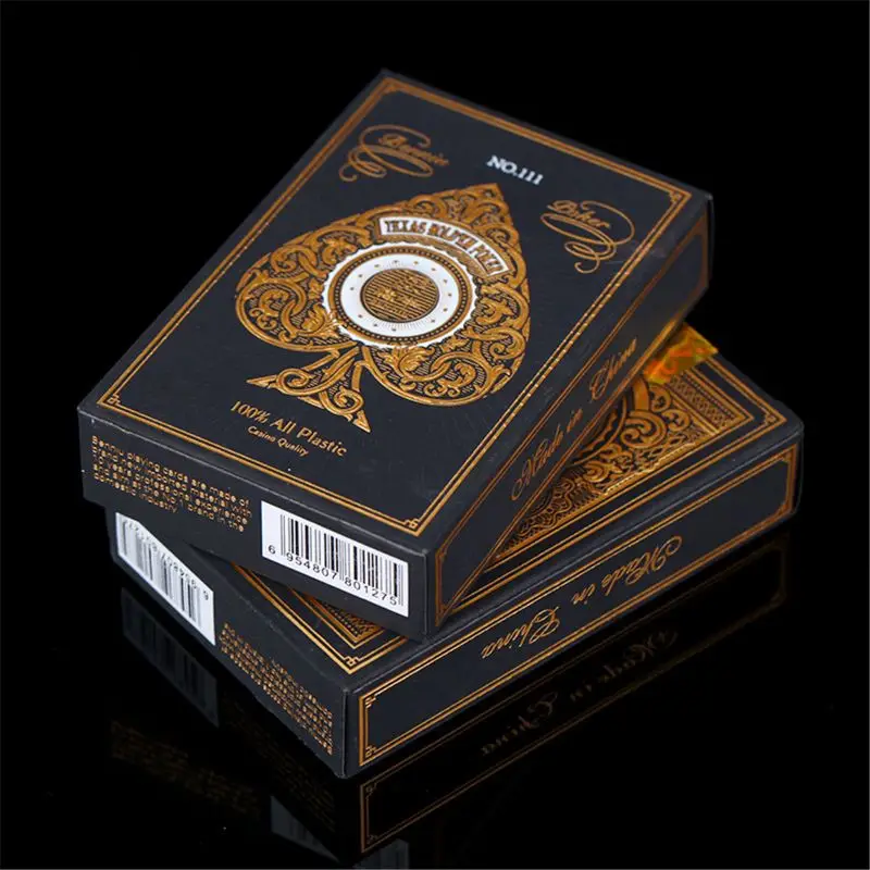 Golden Rim Poker Cards Plastic Playing Cards Gold Poker Texas Hold'em Banker PVC Waterproof Upscale Gambing Poker Parts