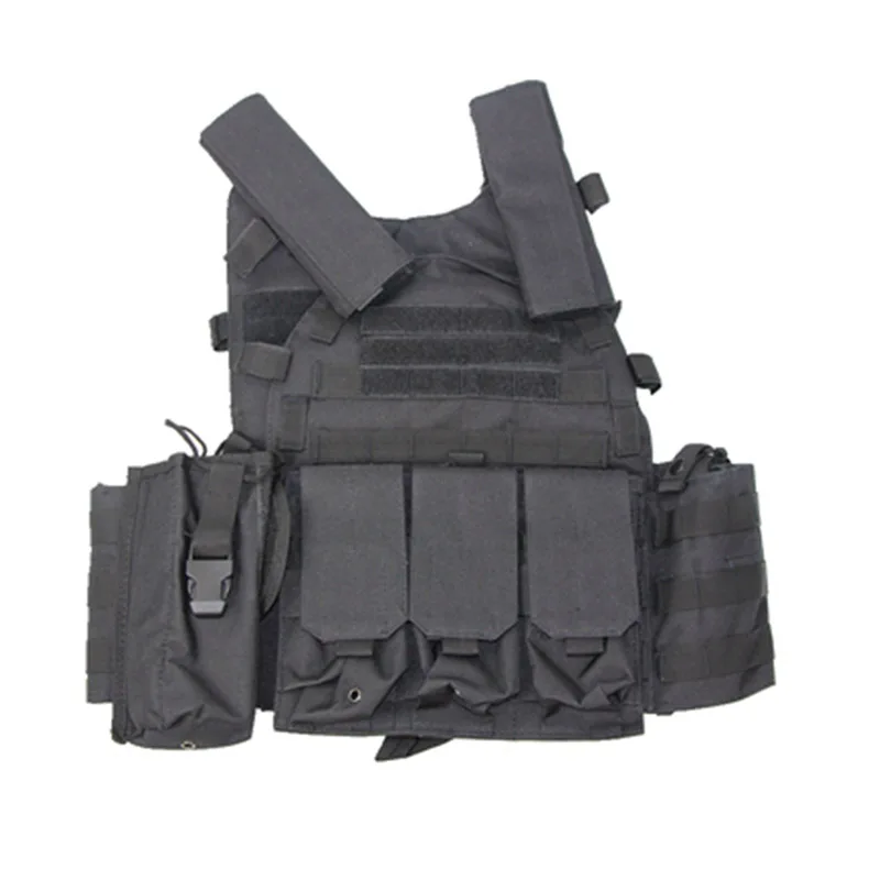 Black Страйкбол военный тактический жилет Molle подсумок Мультикам тела бронежилет пластина Перевозчик патронов нагрудная установка штурмовая охотничья Боевая Экипировка - Цвет: Black