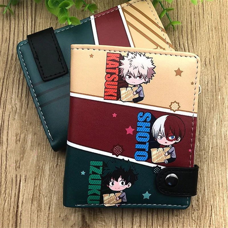 sexy police woman costume Hot Sell Anime My Hero Academia Short Wallet Midoriya Izuku/Todoroki Shoto PU Leather Purse with Coin Pocket Purse with Button naruto cosplay