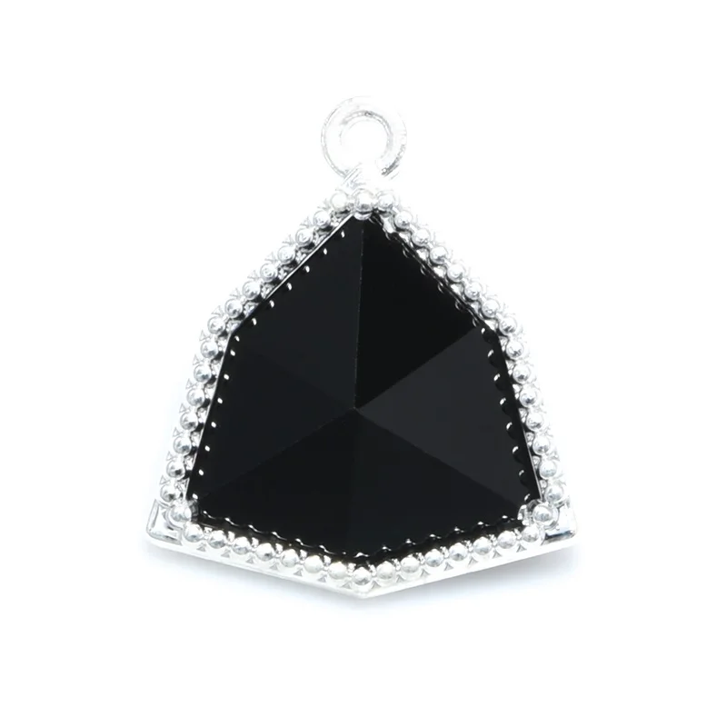 black 4 шт. треугольные хрустальные подвески DIY серьги изготовление кулон ожерелье аксессуары-фурнитура серьги амулеты ювелирные изделия аксессуары - Окраска металла: black
