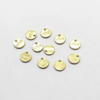 

New arrival! 9mm 100pcs Zinc Alloy Round Shape love Charm for Earrings Making/DIY parts,Jewelry Finding & Component