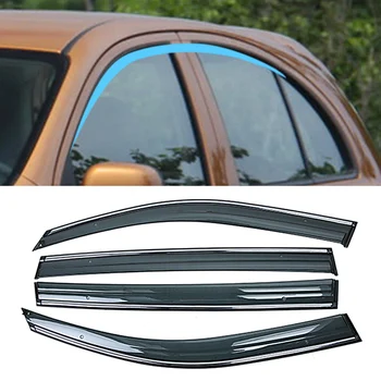 

For NISSAN MARCH Micra K13 2010-2017 Car Window Sun Rain Shade Visors Shield Shelter Protector Cover Trim Frame Sticker