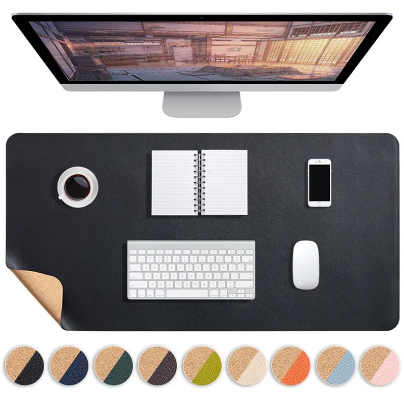 NEW Large Mousepad Office Computer Desk Mat Gaming Waterproof PU Leather Double-side Keyboard Cover Non-slip Laptop Mouse Pad