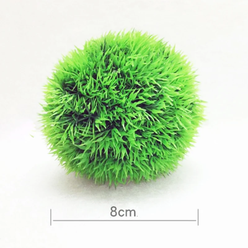 Dia. 8cm Aquarium Plants Decoration Simulation Plastic Grass Ball Fish Tank Background Decor Water Weeds Ornament Aquarium