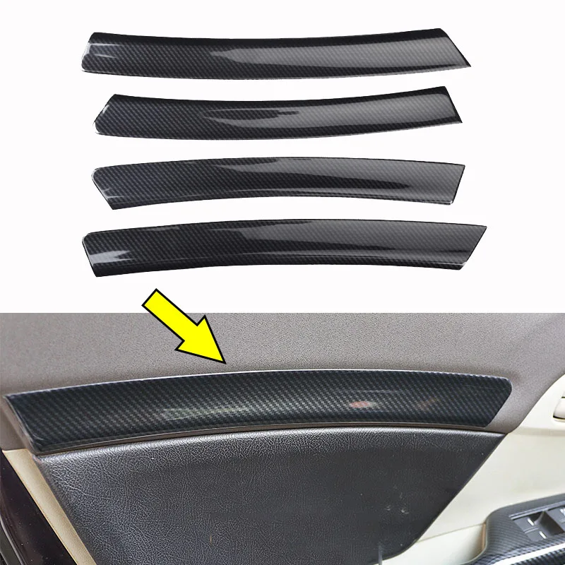 

Fit For Honda Civic 9th 2012 2013 2014 2015 4pcs ABS Carbon Fiber Car Inner Door Panel Strip Trim