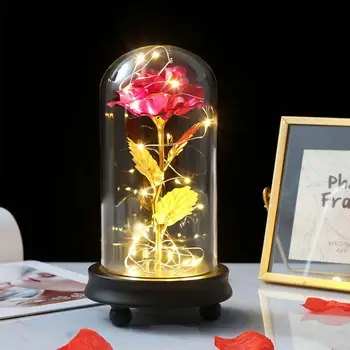 

Eternal Rose Led Night Lamp Luminaria Lampara Beauty And The Beast Bedroom Lamp Valentine's Day Wedding Party Mother's Day Gift