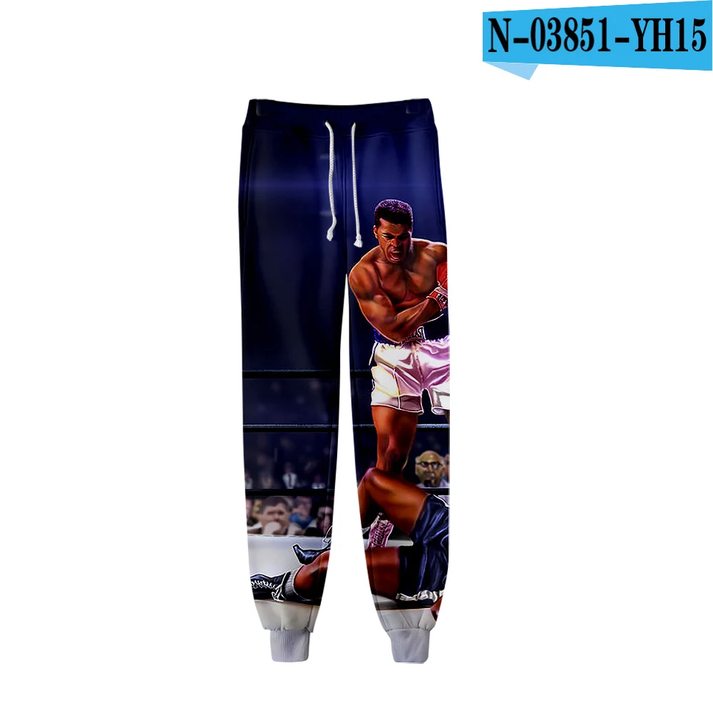 Muhammad Ali/Мужские штаны-джоггеры с 3D принтом, модные уличные спортивные штаны, популярные новые стильные повседневные длинные штаны с 3D принтом, XXS-4XL - Цвет: Золотой