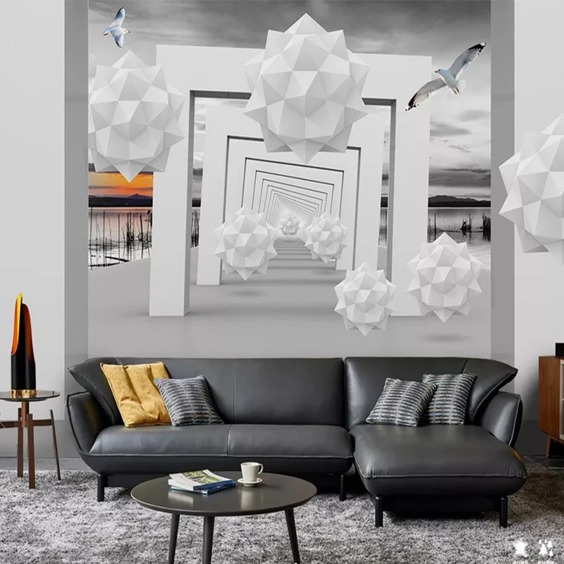 

Wallpaper Home Decoration 3d Geometric Sphere Modern Architecture Wall Mural For Living Room