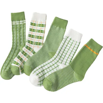

Fashion 5 Pattern Socks Simple Cotton Women Socks Casual Trendy Funny Socks Cute Female Socks