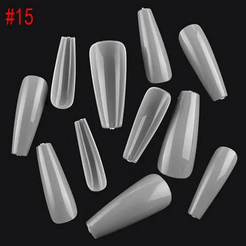 Full Cover Coffin Fake Nails Artificial Press on Nails Long Ballerina Design Clear/Natural/white False Nails Art Tips