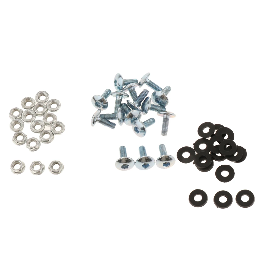 16 Pcs Metal Bumper Fender Bolt Washer Nut License Plate Bracket Mounting Washer Screw Kit