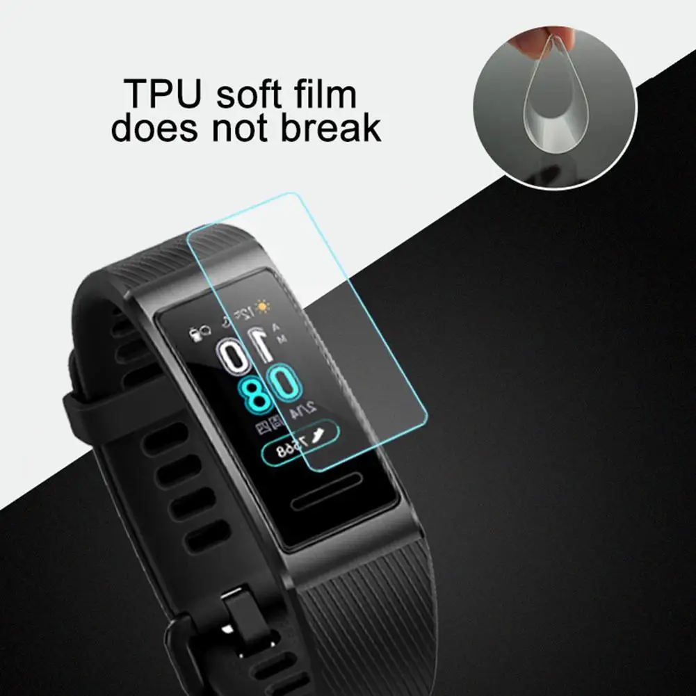 

3Pcs TPU Clear Full Cover Front Screen Protective Film for Huawei Band 3/3 Pro Full screen explosion-proof water soft film New