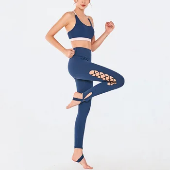 

Autumn and Winter Fitness Yoga Pants Women's Breathable and Quick-Drying Sports Pants High Waist Slimming Hollow Yoga Pants
