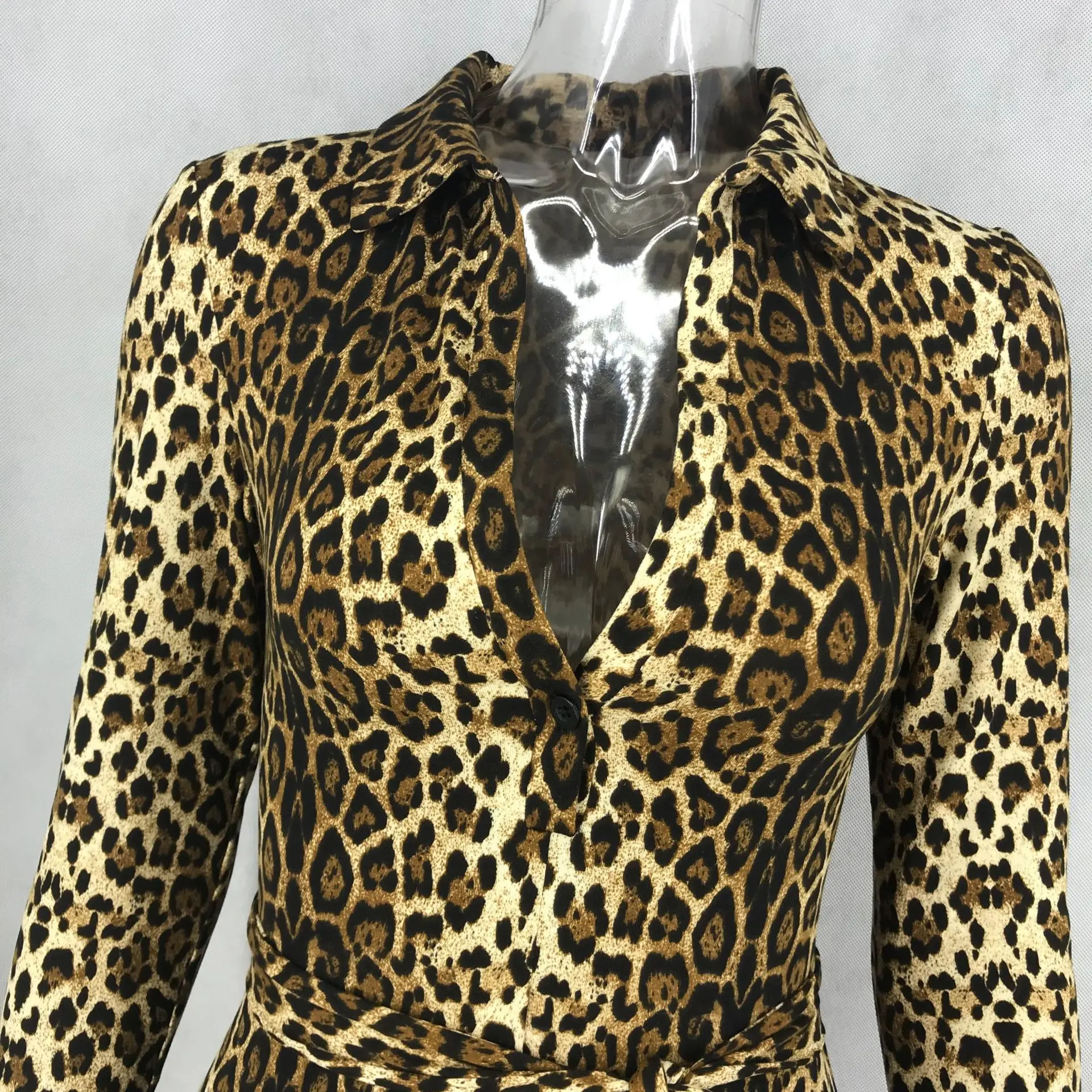 Женские комбинезоны, сексуальный комбинезон, уличная одежда, женский комбинезон с длинными рукавами, сексуальный леопардовый комбинезон с v-образным вырезом