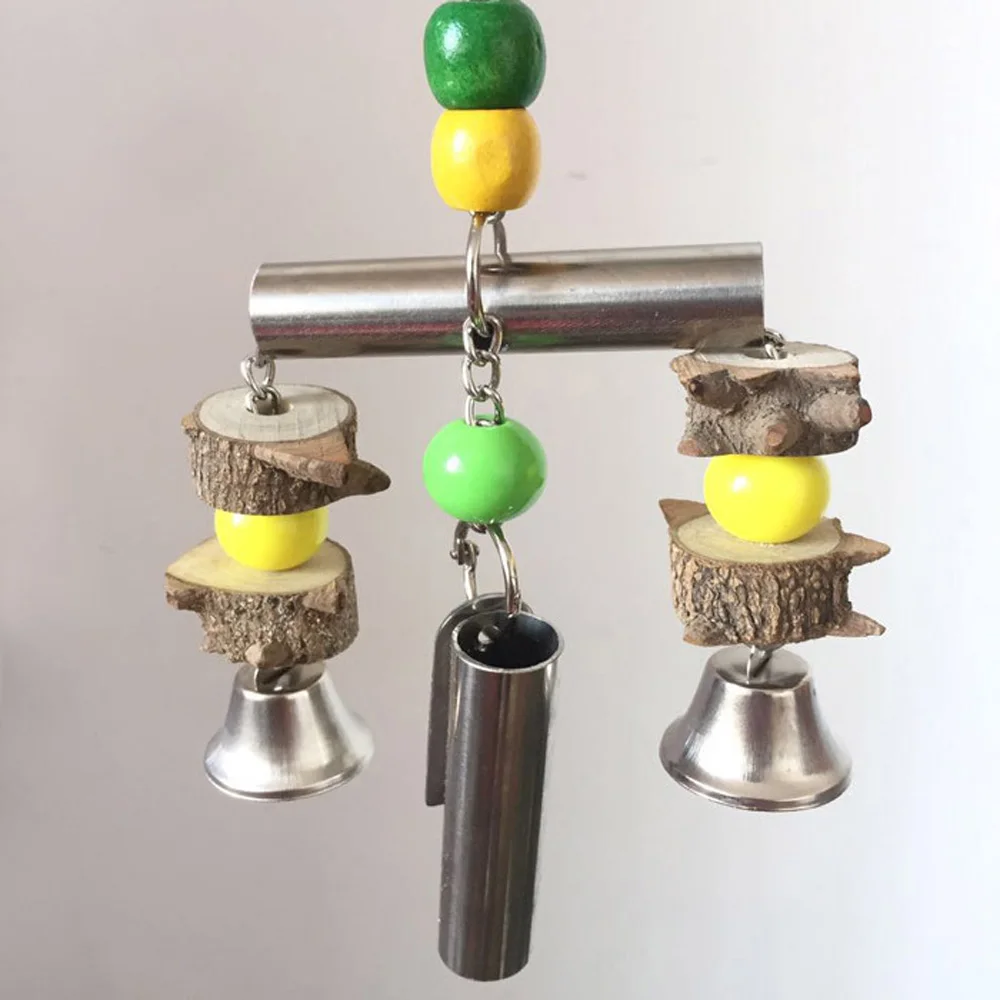 Животное птица из нержавеющей стали Колокольчик санитарно укус висячая клетка игрушка для попугая