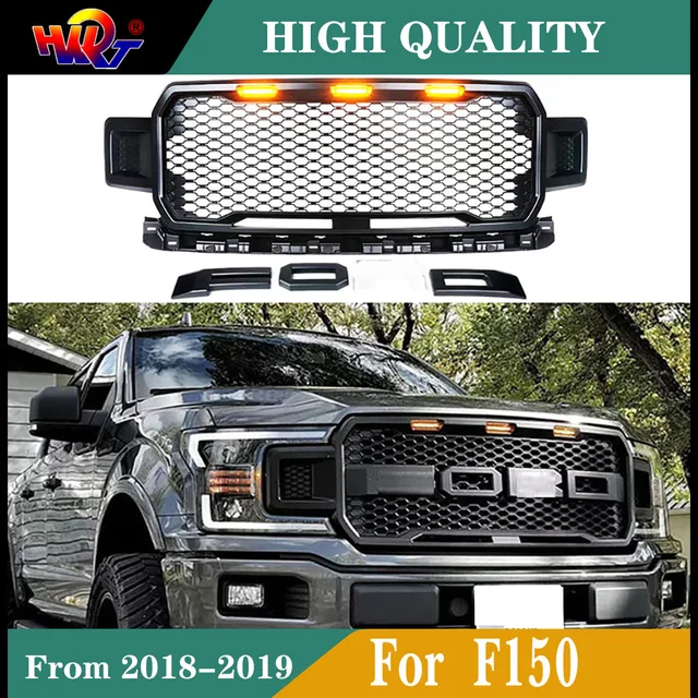$US $164.25 Fit For Ford Raptor F150 F-150 2018 2019 Pickup Car Accseeories Front Racing Frille Grill Bumper Mesh Trims Cover Mask Grill