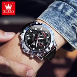 Reloj deportivo multifuncional de alta calidad para hombre, cronógrafo luminoso con calendario, regalo de cumpleaños