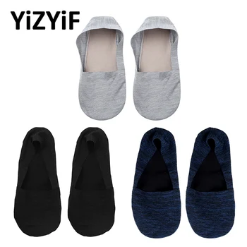 

3 Pairs No Show Low Cut Socks Thin Hidden Boat Socks For Men Invisible Cotton Casual Silicone Gel Non Slip Liner Boat Socks