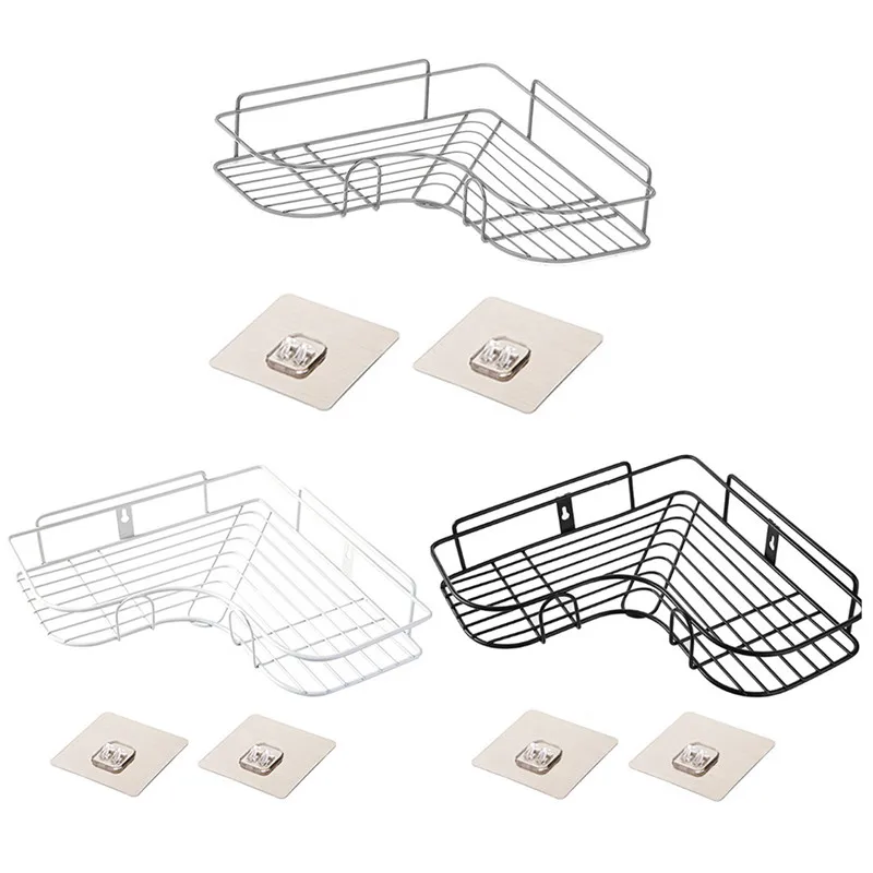 1x Нержавеющая сталь угловая полка в ванную душ Шампунь мыло косметические полки Аксессуары для ванной комнаты Органайзер держатель для хранения