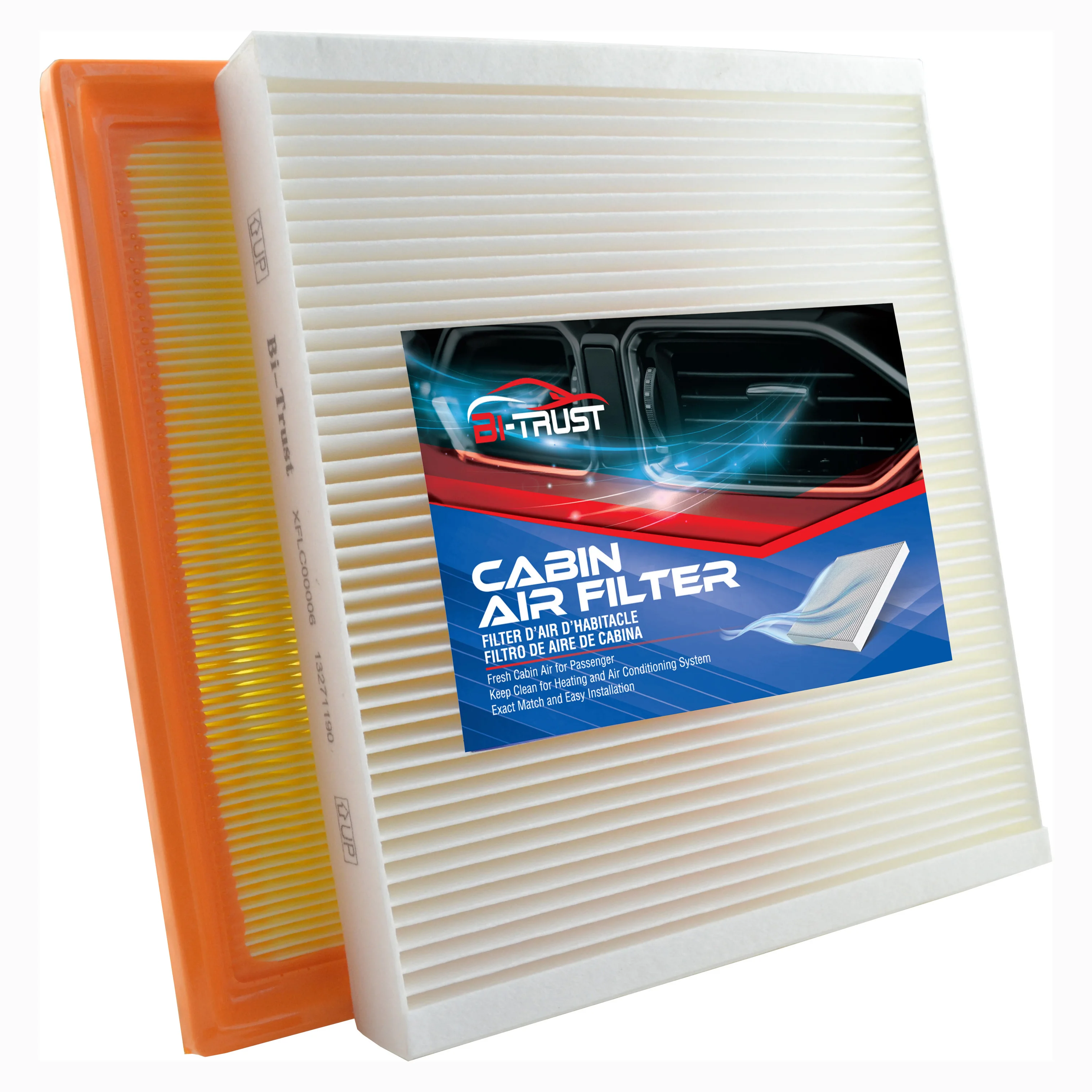Bi-Trust Combo Set Engine & Cabin Air Filter for 2012-2019 Chevrolet Sonic L4 1.4L/2012-2018 Chevrolet Sonic L4 1.8L