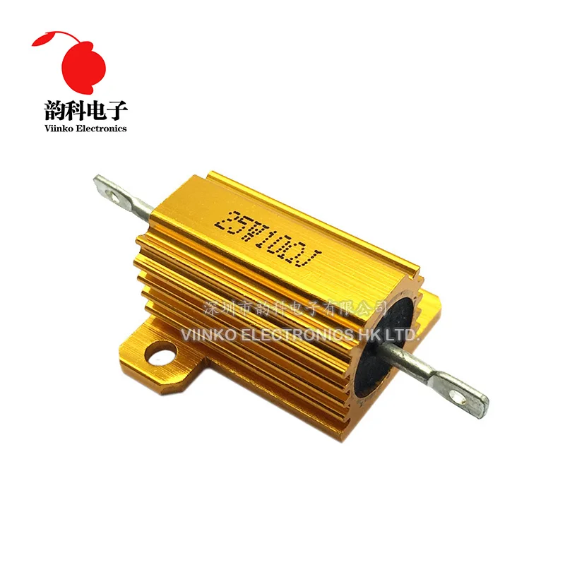 1PCS 10W 25W Aluminum Power Metal Shell Case Wirewound Resistor 0.01 ~ 30K 0.1 1 2 3 4 5 6 8 10 20 25 100 150 1K 10K ohm RX24 |