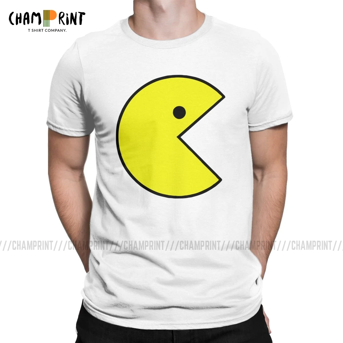 Винтажные футболки Pac-man, мужские хлопковые футболки с круглым вырезом, Pacman Pakkuman, ретро 80 s, аркадные игры, футболки с коротким рукавом, одежда для взрослых