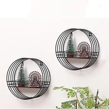 

Nordic Style Iron Art Round Rack Wall Kitchen Living Room Wall Decoration Wall-mounted Storage Finishing Rack