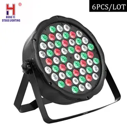 Led par light 54x3 w плоские dj огни rgbw высокая яркость для вечерние танцевальные зал сценические рождественские светильники 6 шт./партия