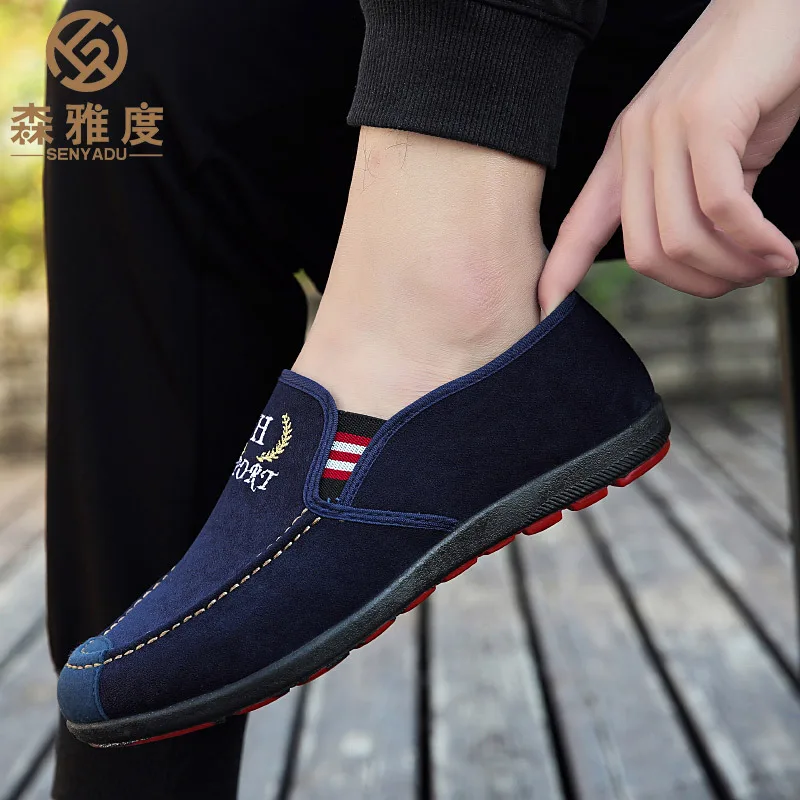 

XENIA Degree Autumn New Style Old Beijing Cloth Shoes Men's Wear-Resistant Moccosins Men's Korean-style Canvas Shoes MEN'S Casua