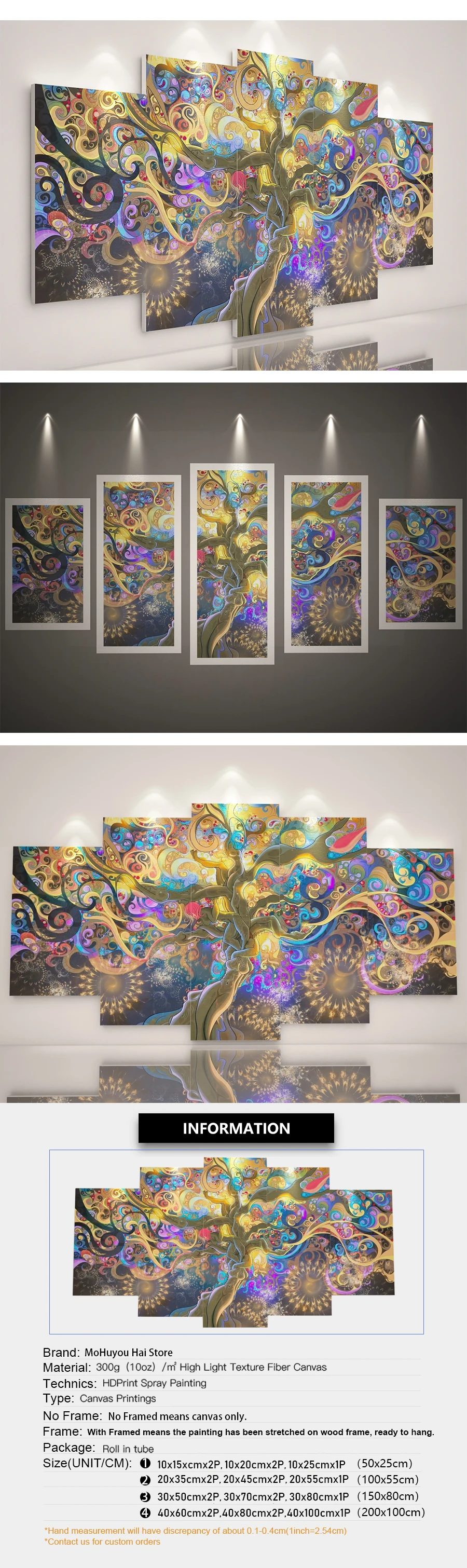 5 шт. фантазийный мотивационный плакат на холсте абстрактное искусство Laminas Decorativas Pared Cuadros картина тигр плакат HD DIY