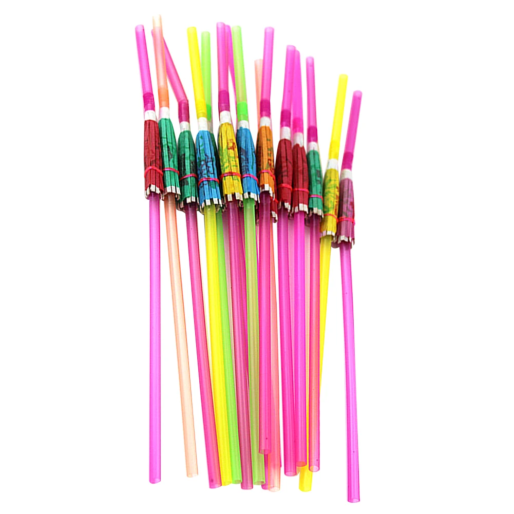 50 Uds cóctel colorido desechables paja fluorescente accesorios para Club bebiendo 3D fiesta Tropical boda decoración Bar DIY
