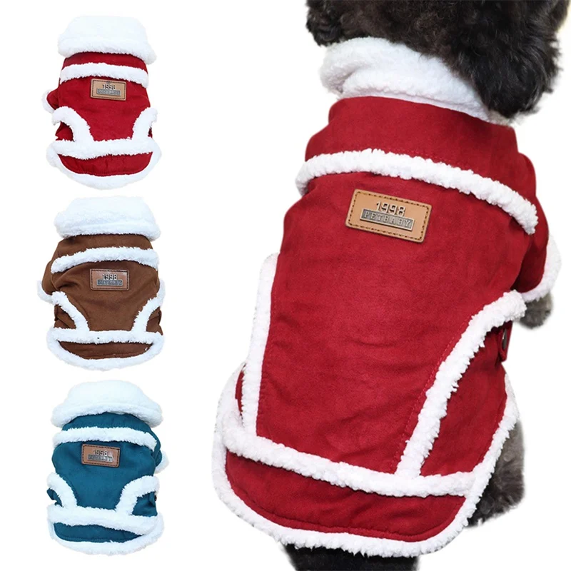 Собака зимнее пальто новая одежда Nordic Стиль, из искусственной замши, флисовая куртка теплая собачья 2 брюки с широкими штанинами пальто собаки Костюмы