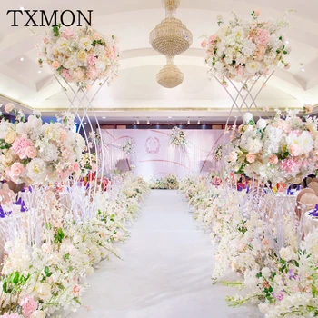 

New wedding mermaid road lead decorative props wrought iron flower arrangement artificial flowers stage fake flower arrangement