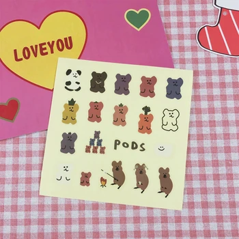 

19Pcs/Pack Cartoon Cute Korea Style Ins Soft Bear PVC Phone Sticker DIY Scrapbooking Album Diary Label Decoration Stickers