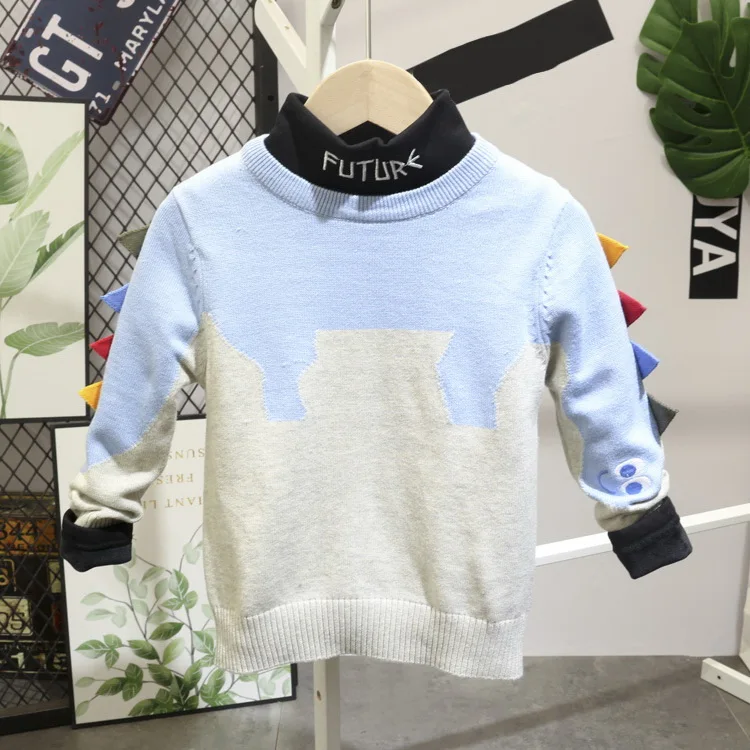 Winter kids clothes Toddler Kids Baby Boys knitted sweater+ Plush t-shirts+ Plush pants 3pcs Outfit Clothes Set for baby sets