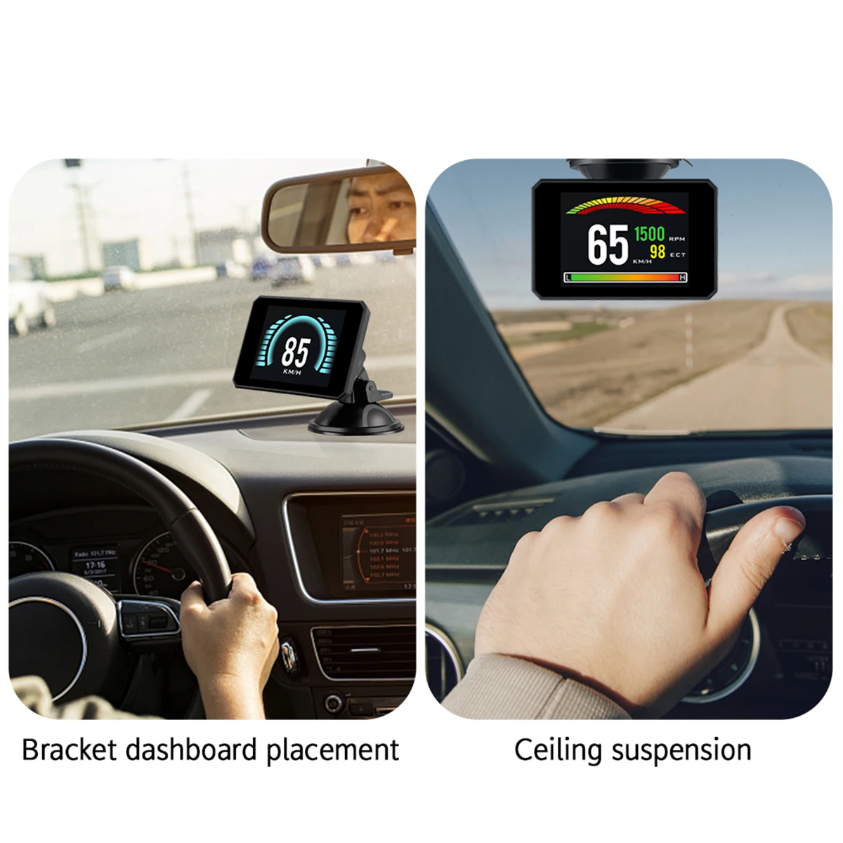 3-дюймовый черный P16 HD цифровой экран TFT Автомобильный HUD OBD2 на лобовое стекло Дисплей компьютер Диагностический Инструмент превышение скорости Предупреждение