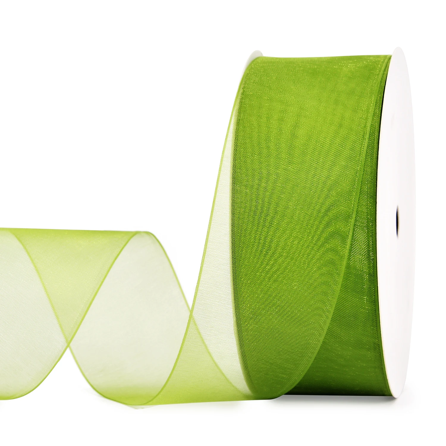 apple green 550 YAMA 22 25 32 38 мм для рукоделия, свадебная посылка, 200 ярдов/партия, зеленый, желтый, коричневый цвет, сплошная Прозрачная Шелковая лента из органзы - Цвет: apple green 550